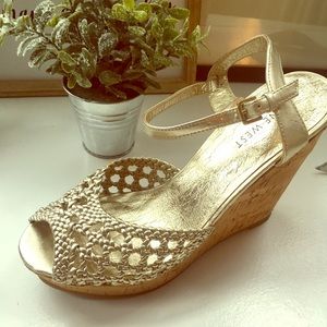 Nine West Gold Platform Sandals